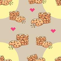 Cookie pattern seamless background vector