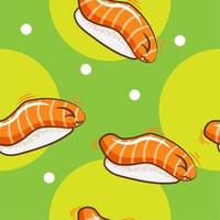 Sushi pattern seamless background vector