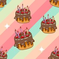 Cake pattern seamless background vector