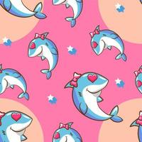 Shark pattern background seamless vector