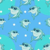 Shark pattern background seamless vector