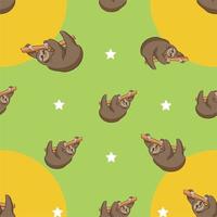 Sloth pattern seamless background vector