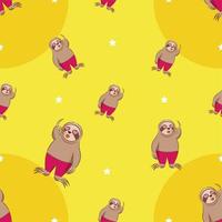 Sloth pattern seamless background vector