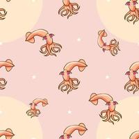 Squid pattern background seamless vector