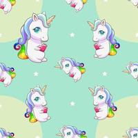 unicornio sin costura modelo gráfico diseño vector