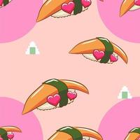 Sushi pattern seamless background vector