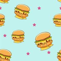 Burger pattern background seamless vector