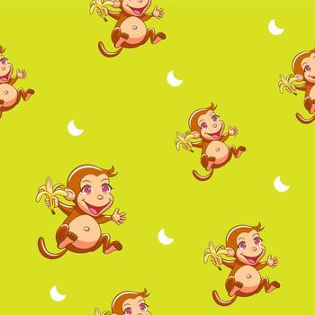 Monkey pattern seamless background vector
