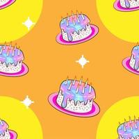 Cake pattern seamless background vector