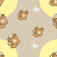 Coffee pattern seamless background vector