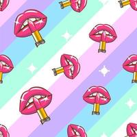 Lips pattern background seamless vector