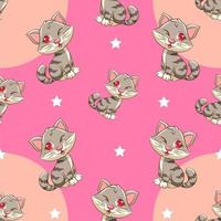 Cat pattern seamless background vector