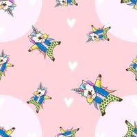 Unicorn seamless pattern graphic design vector