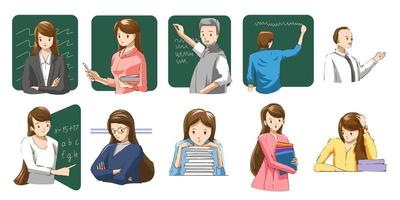 Teacher vector set collection graphic clipart design