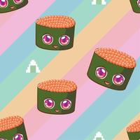 Sushi pattern seamless background vector