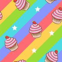 Cupcake pattern seamless background vector