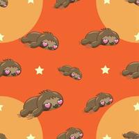 Sloth pattern seamless background vector