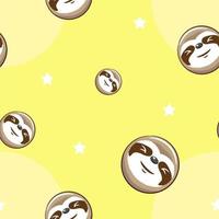 Sloth pattern seamless background vector