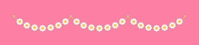 Cute spring floral garland illustration. Flower buntings for springtime designs. vector