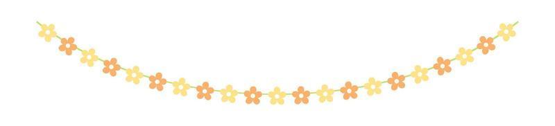 Cute spring floral garland illustration. Flower buntings for springtime designs. vector