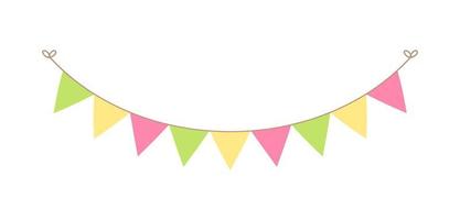 Easter and spring vector bunting and decoration clipart. Cute garlands and pennants.