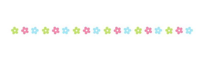 Cute Spring Floral Divider Borders. Springtime and Easter flower separators design elements. vector