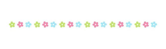 Cute Spring Floral Divider Borders. Springtime and Easter flower separators design elements. vector