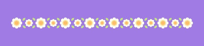 Cute Spring Floral Divider Borders. Springtime and Easter flower separators design elements. vector