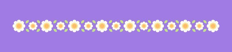 Cute Spring Floral Divider Borders. Springtime and Easter flower separators design elements. vector