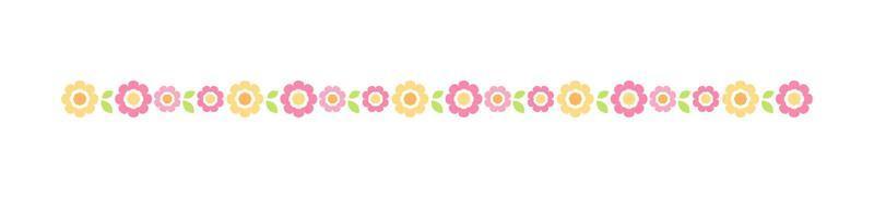 Cute Spring Floral Divider Borders. Springtime and Easter flower separators design elements. vector