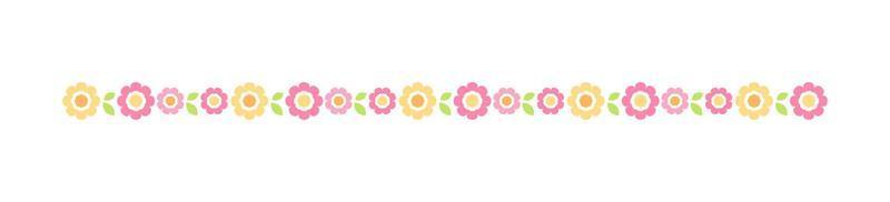 Cute Spring Floral Divider Borders. Springtime and Easter flower separators design elements. vector