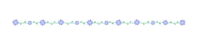 Cute Spring Floral Divider Borders. Springtime and Easter flower separators design elements. vector