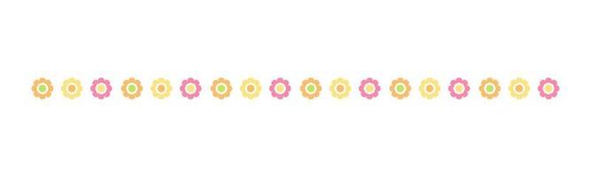 Cute Spring Floral Divider Borders. Springtime and Easter flower separators design elements. vector