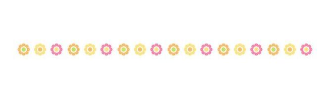 Cute Spring Floral Divider Borders. Springtime and Easter flower separators design elements. vector