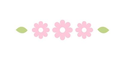 Cute floral divider border line illustration vector