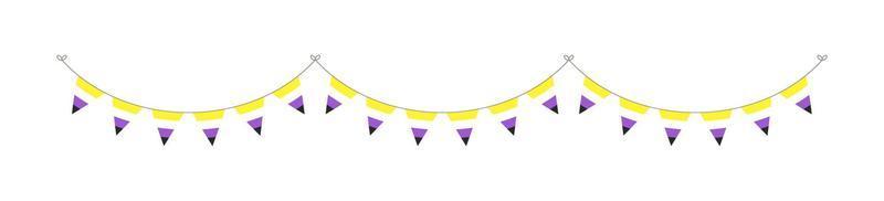 Gender Nonbinary Flag Garland. Pride month bunting simple vector graphics.
