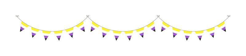 Gender Nonbinary Flag Garland. Pride month bunting simple vector graphics.