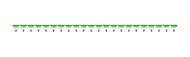 Aromantic Flag Garland. Pride month bunting simple vector graphics.