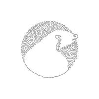 Single curly one line drawing of cute otter abstract art. Continuous line draw graphic design vector illustration of otters have long, slim bodies for icon, symbol, company logo, poster wall decor
