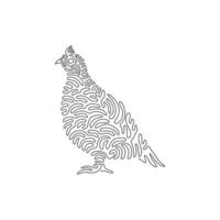 Single one line drawing of stocky grouse abstract art. Continuous line draw graphic design vector illustration of beautiful grouse for icon, symbol, company logo, sign