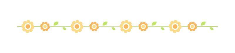 Cute Spring Floral Divider Borders. Springtime and Easter flower separators design elements. vector