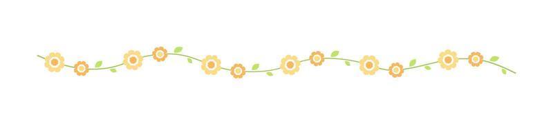 Cute Spring Floral Divider Borders. Springtime and Easter flower separators design elements. vector