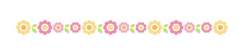 Cute Spring Floral Divider Borders. Springtime and Easter flower separators design elements. vector