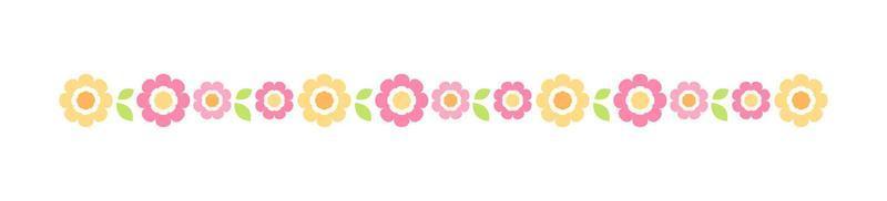 Cute Spring Floral Divider Borders. Springtime and Easter flower separators design elements. vector