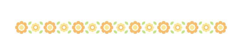 Cute Spring Floral Divider Borders. Springtime and Easter flower separators design elements. vector