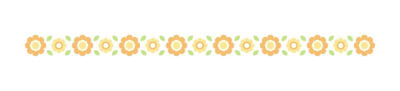 Cute Spring Floral Divider Borders. Springtime and Easter flower separators design elements. vector