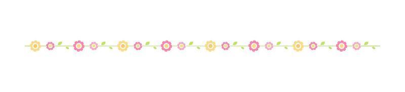 Cute Spring Floral Divider Borders. Springtime and Easter flower separators design elements. vector