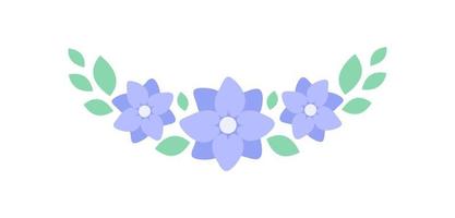 Cute floral divider border line illustration vector