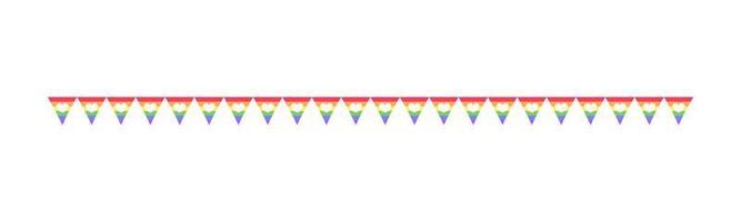 Rainbow flag with hearts separator. Pride month divider simple vector illustration clipart