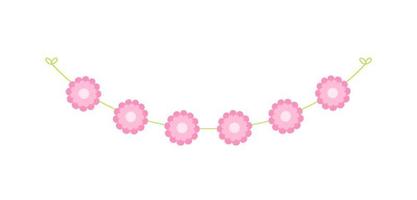 Cute spring floral garland illustration. Flower buntings for springtime designs. vector